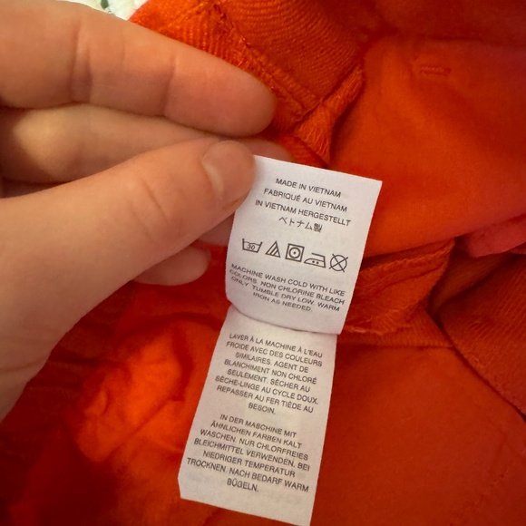 Bright Orange/Red Jcrew Linen Pant size 6 - Picture 4 of 13